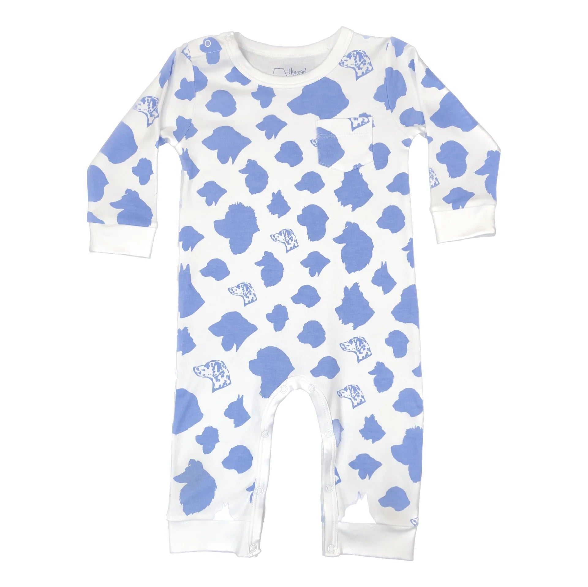 Dark Blue Dogs Printed Romper