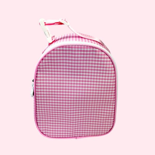 Wipeable Pink Gingham Gumdrop Lunchbox