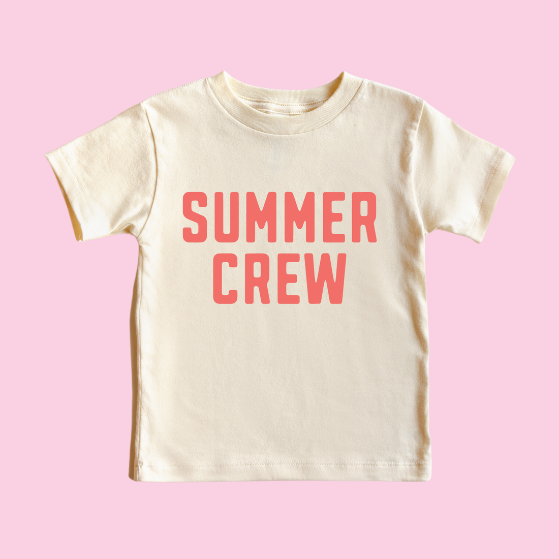 Summer Crew T-Shirt: Coral / Natural