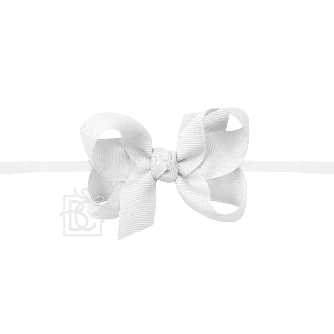 3.5&quot; Infant Headband Hairbow: White