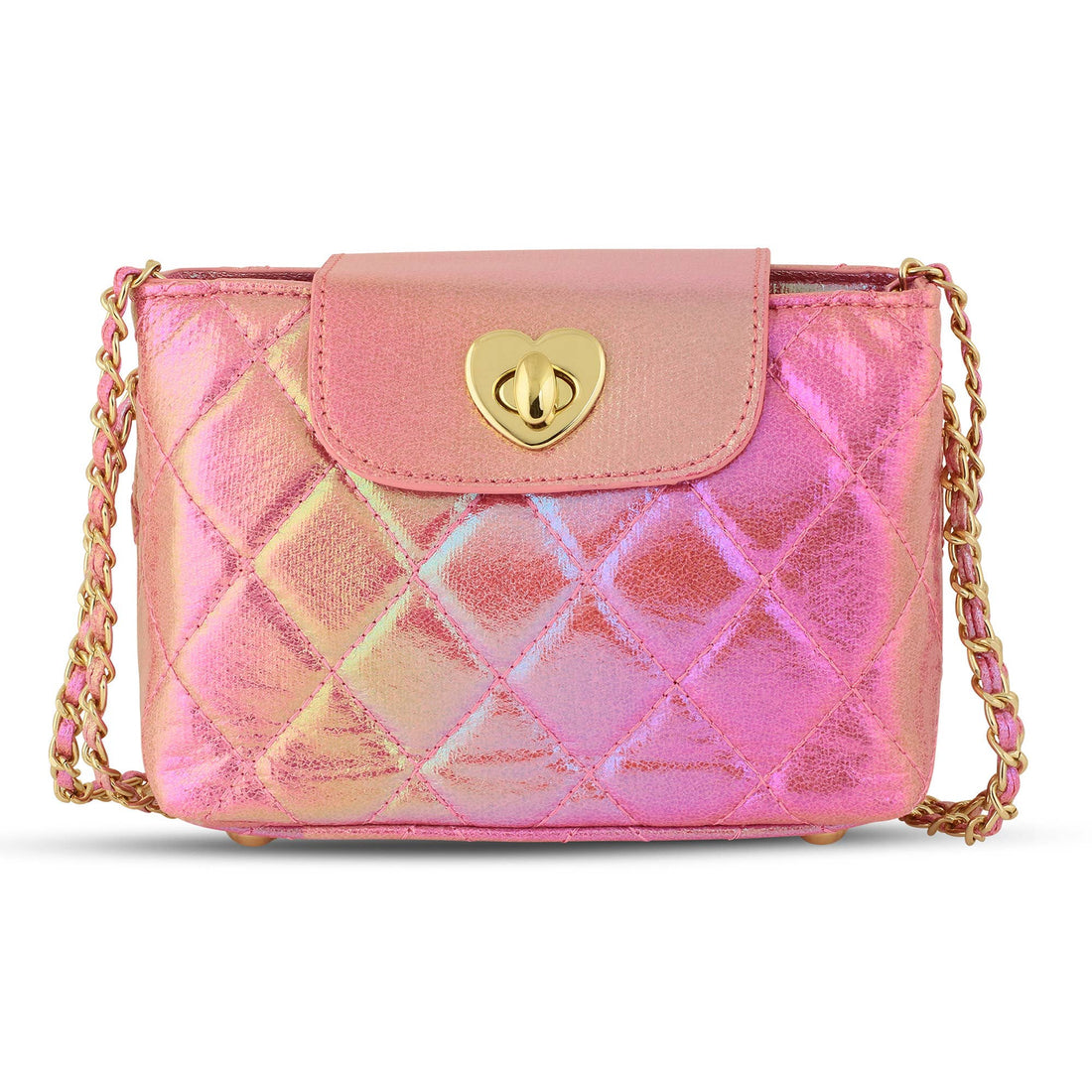 Paige Handbag: Pink Metallic