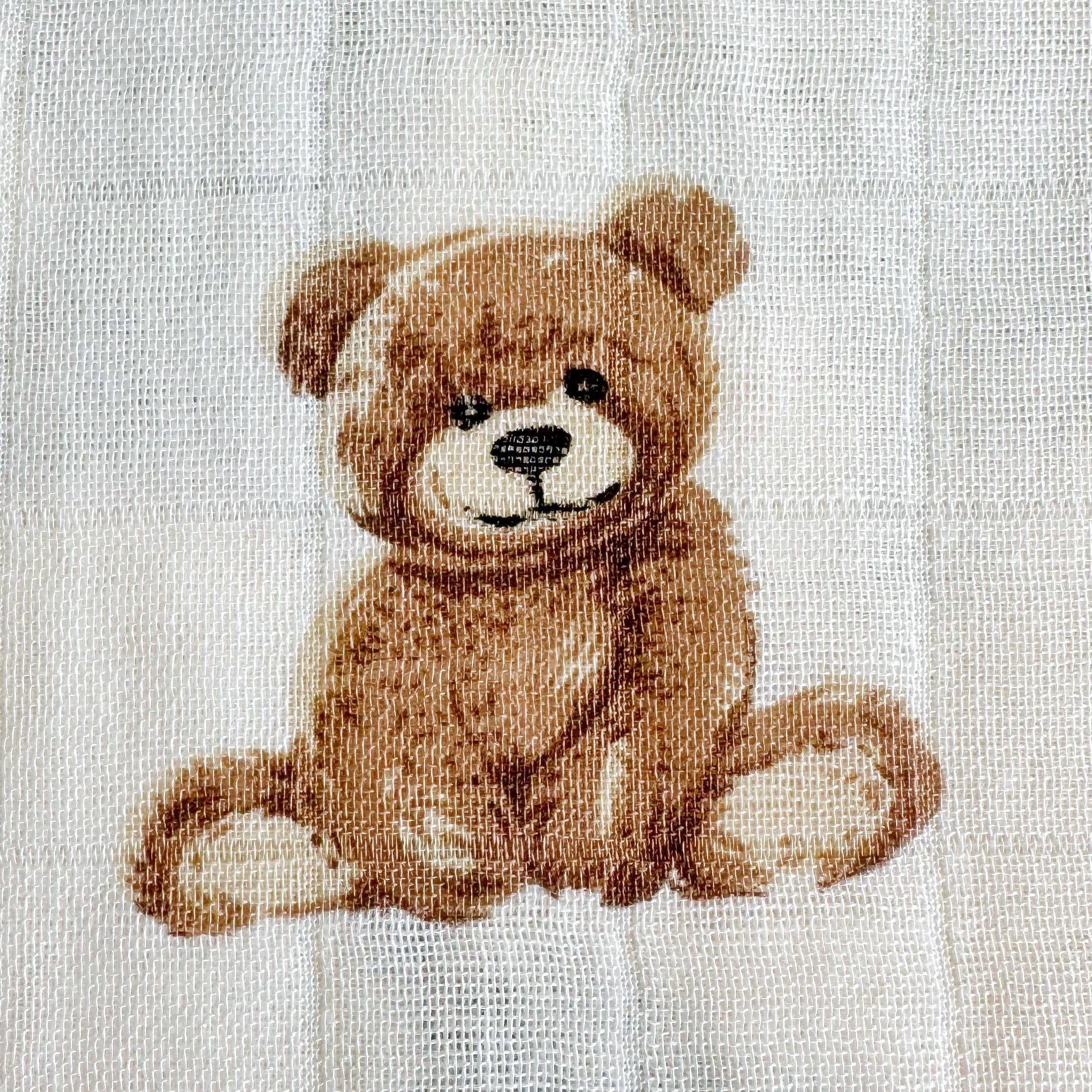 Muslin Swaddle Blanket: Teddy Bear Print