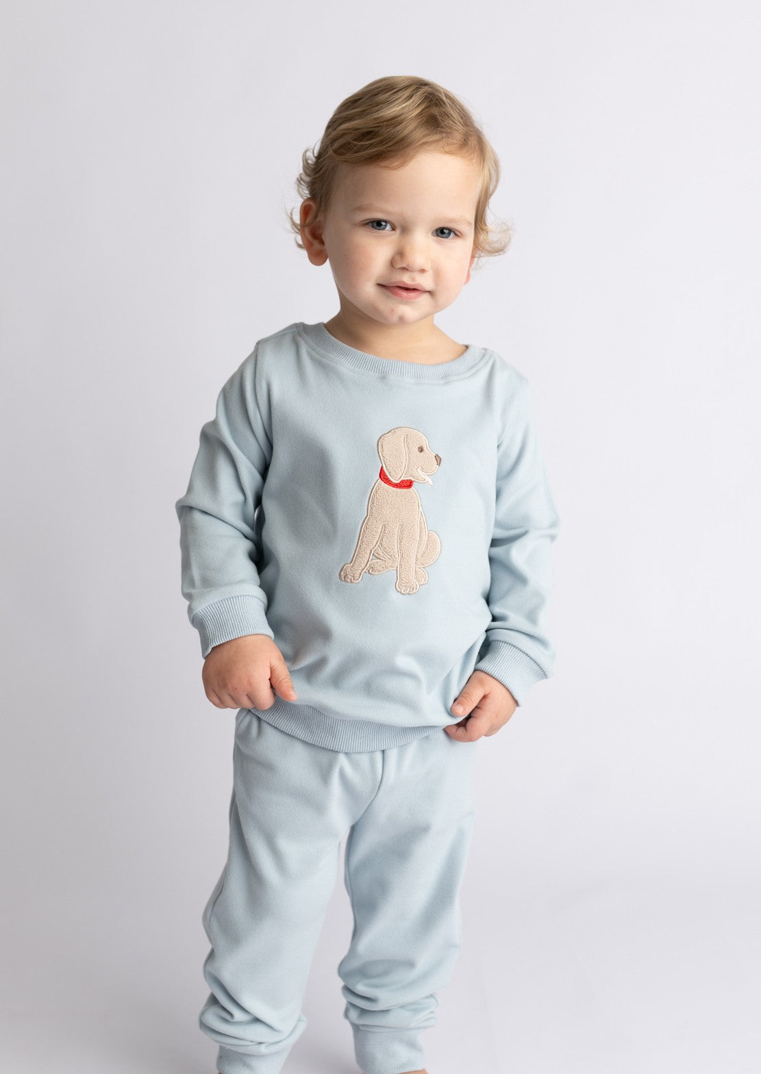 Puppy Applique Boys Jogger Set