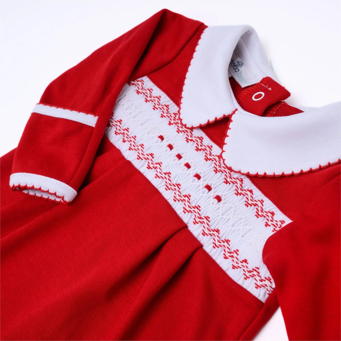 Chris Classics Smocked Boy Footie: Red