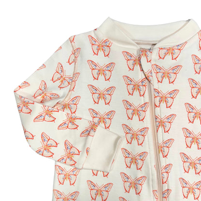 Butterflies Printed Zippered Footie