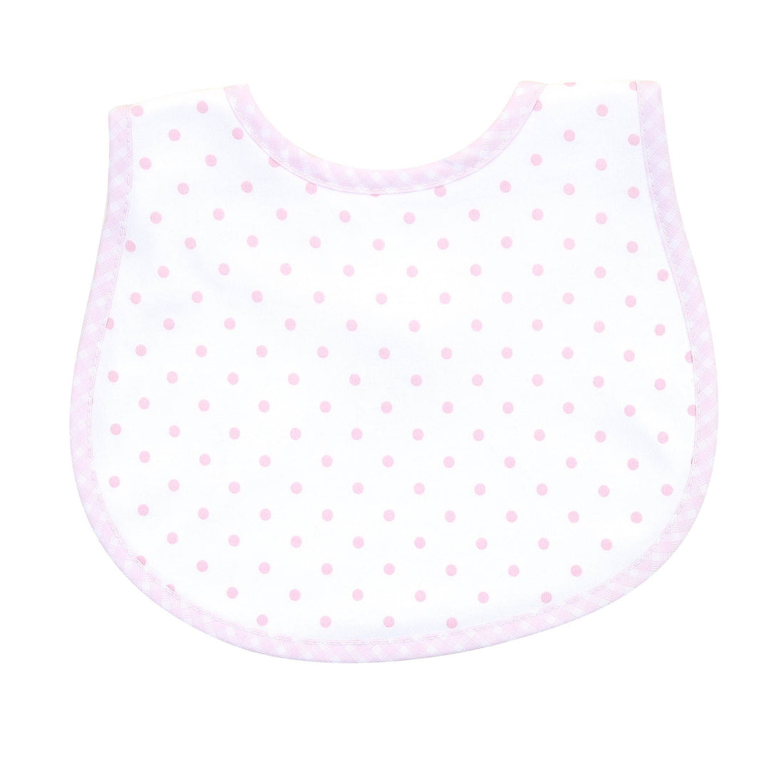 Gingham Dots Bib: Pink