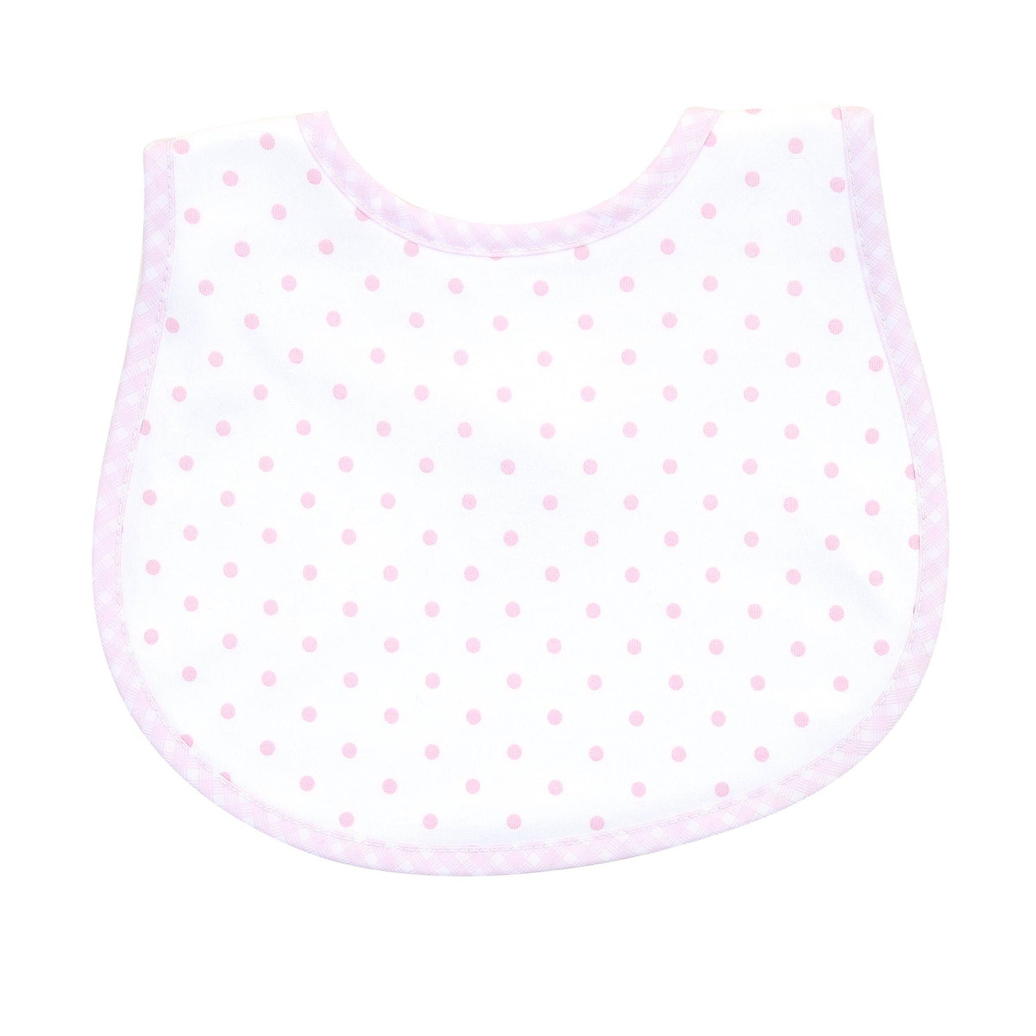 Gingham Dots Bib: Pink