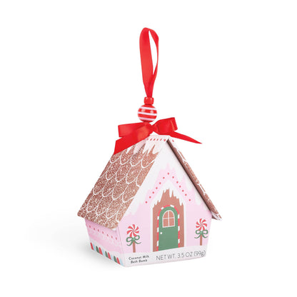 Cait + Co - Bath Bomb Christmas Ornament House: Pink