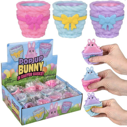 3" Squeezy Pop Up Bunny In Easter Basket