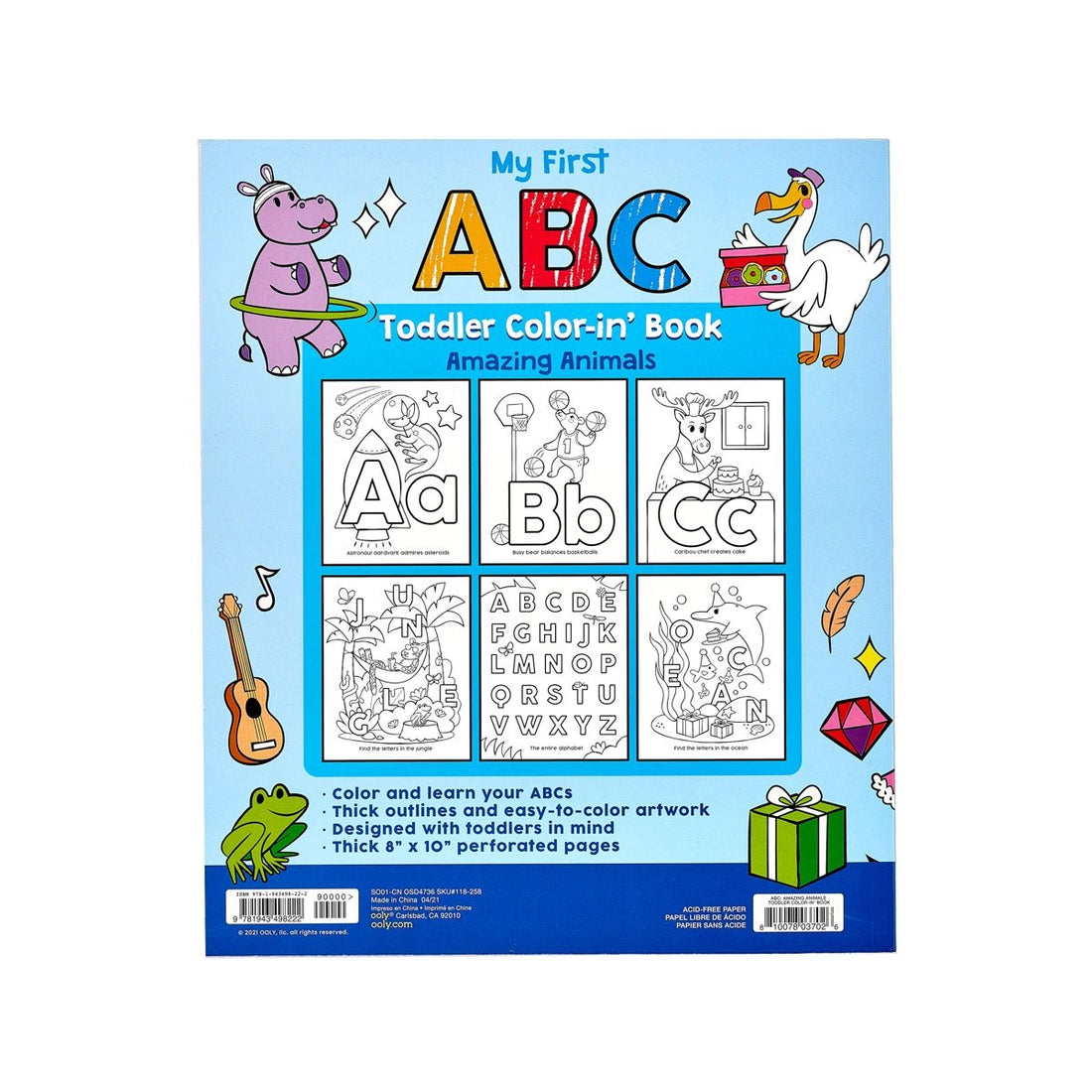 ABC: Amazing Animals Toddler Coloring Book