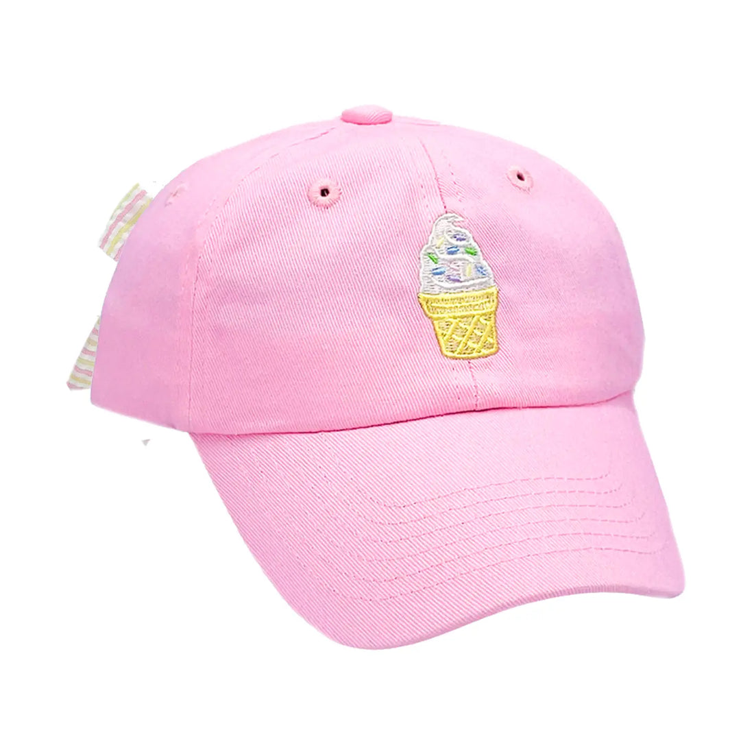 Ice Cream Embroidered Bow Baseball Hat