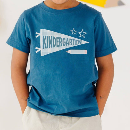 Kindergarten Pennant Short Sleeve T-Shirt: Blue