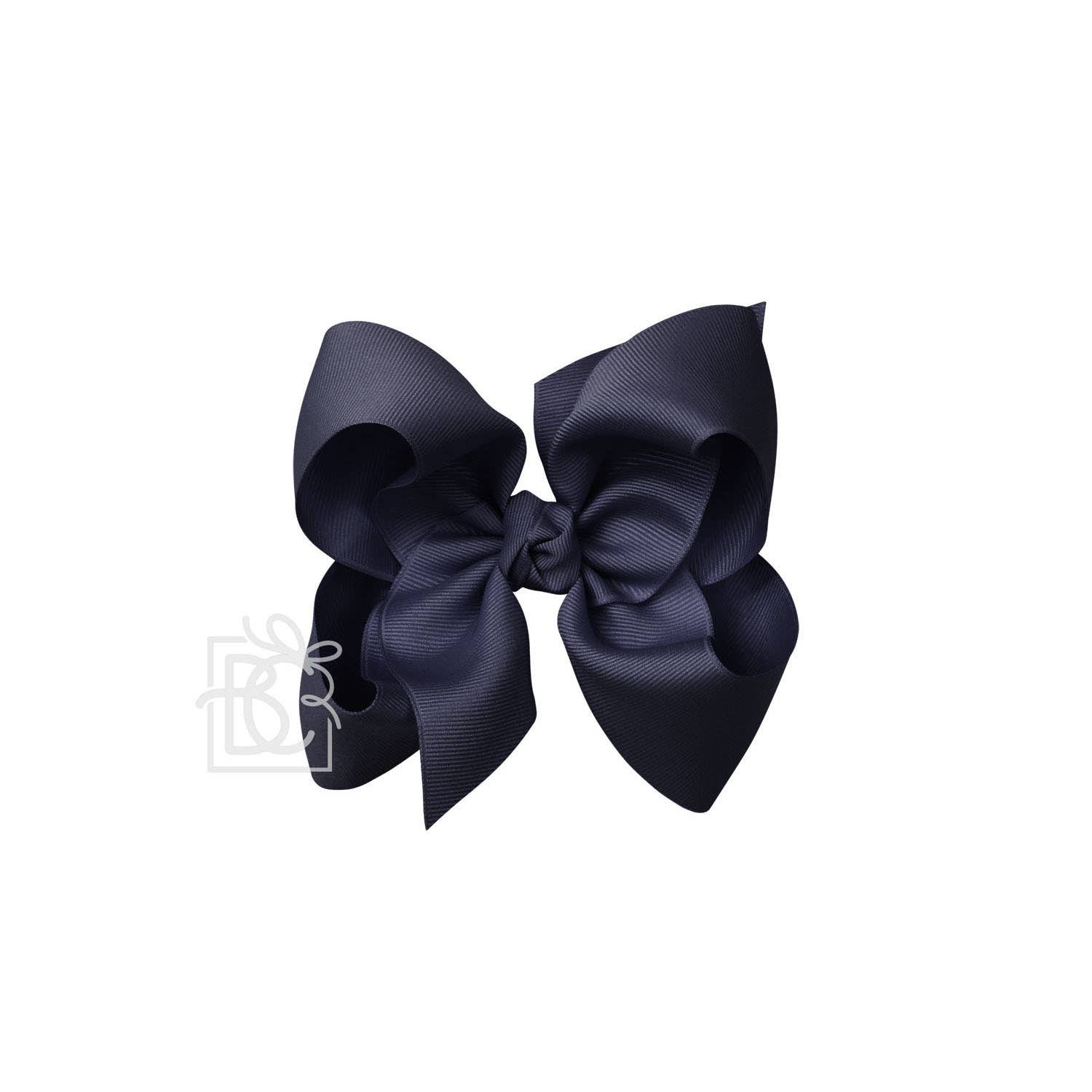 5.5&quot; Hairbow on Alligator Clip: Dark Navy