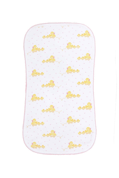 Pink Ducks Print Burp Cloth