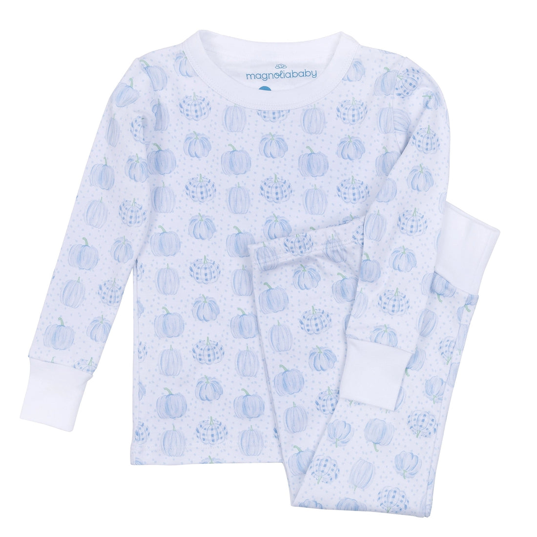 Precious Pumpkins Long Pajamas: Light Blue