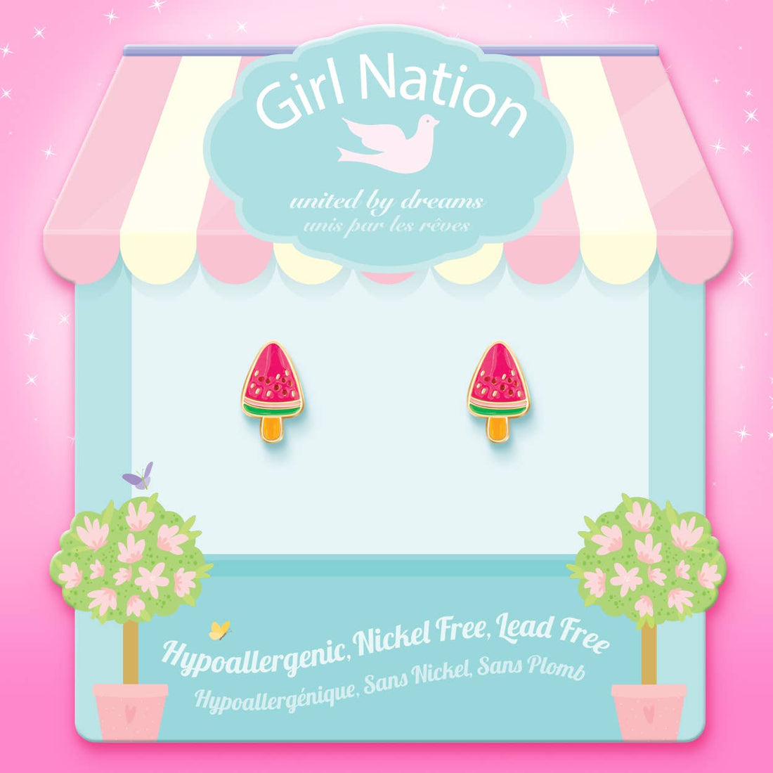 Melon Pop Cutie Stud Earrings