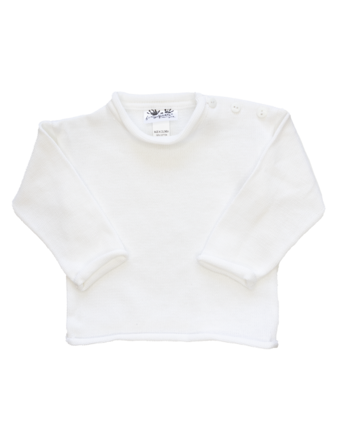 Solid Roll Neck Sweater: Cream