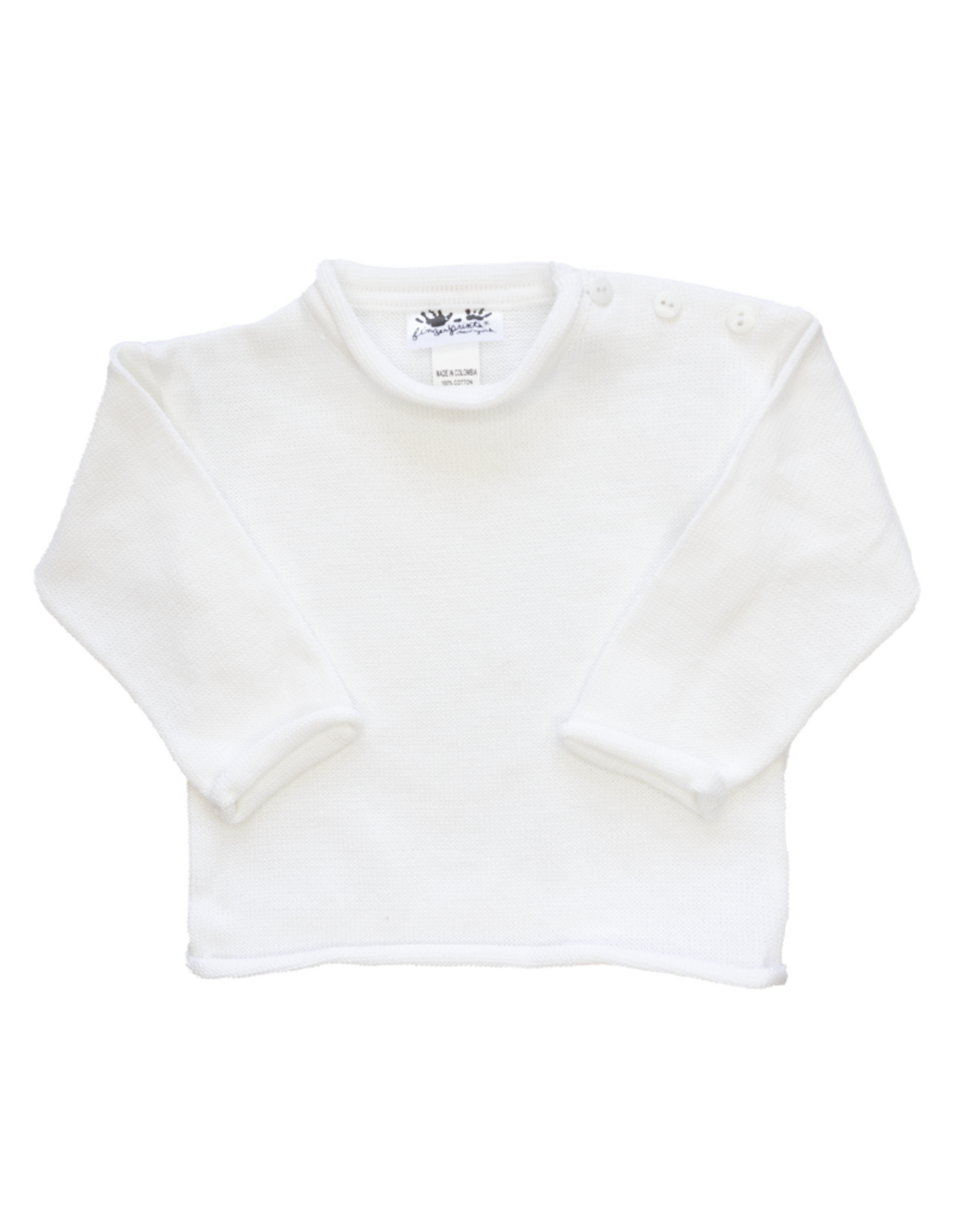 Solid Roll Neck Sweater: Cream