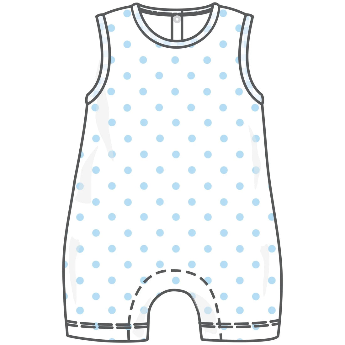 Light Blue Gingham Dots Sleeveless Short Playsuit