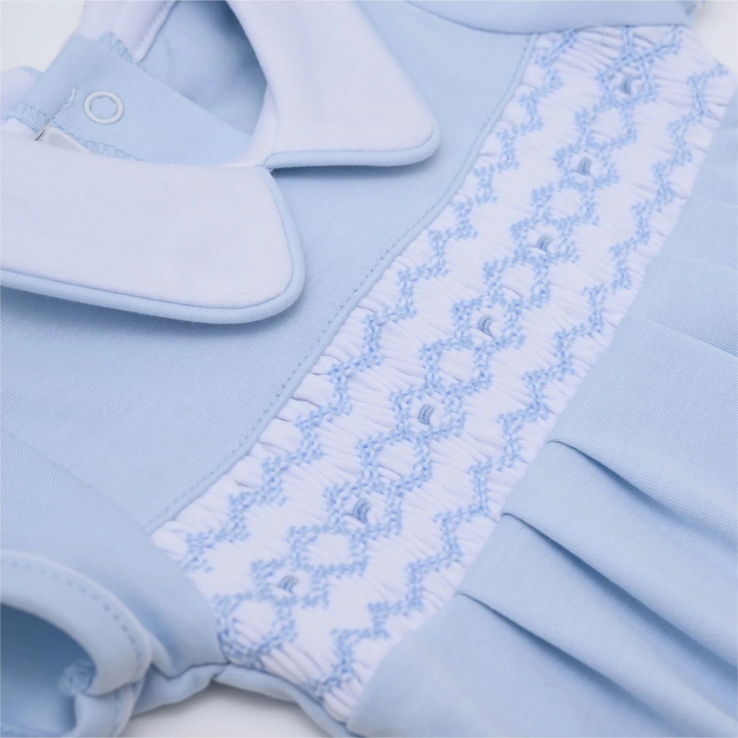 Hazel and Hudson Smocked Short Playsuit: Light Blue