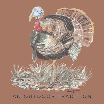 LS Graphic Cotton Graphic T-Shirt: Mocha Mousse with Turkey