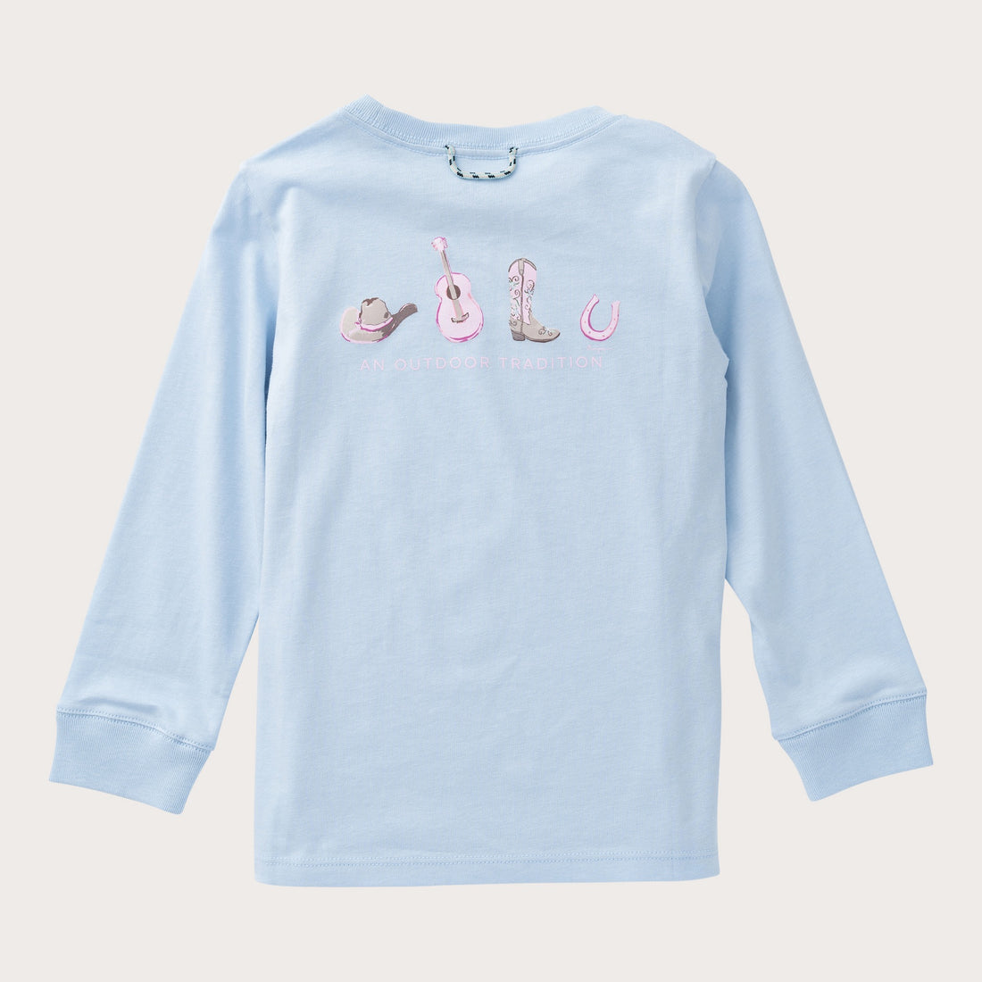 Girls Long Sleeve Cotton T-Shirt: Cashmere Blue