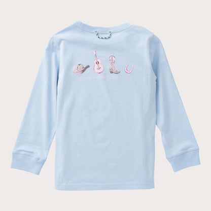 Girls Long Sleeve Cotton T-Shirt: Cashmere Blue