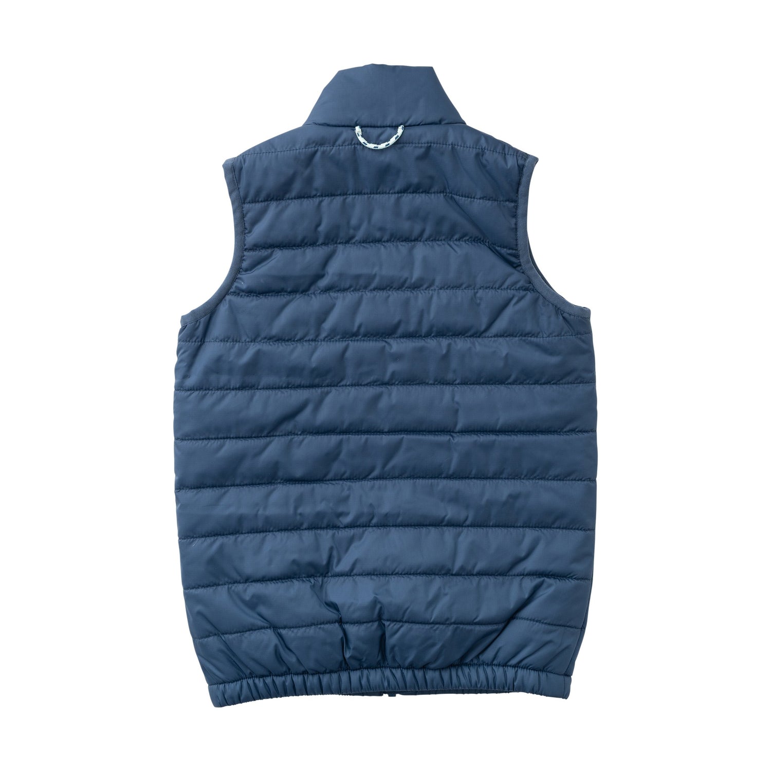 Puffer Vest: Dark Denim with Footballs