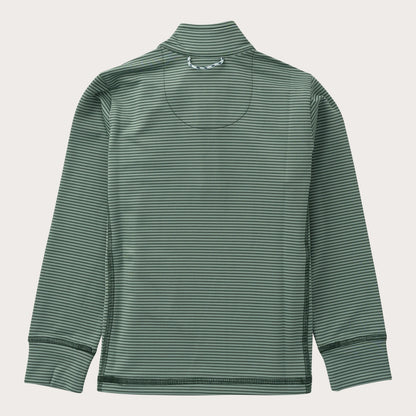 Boys Pro Performance 1/4 Zip Pullover: Camping Hedge Green Stripe
