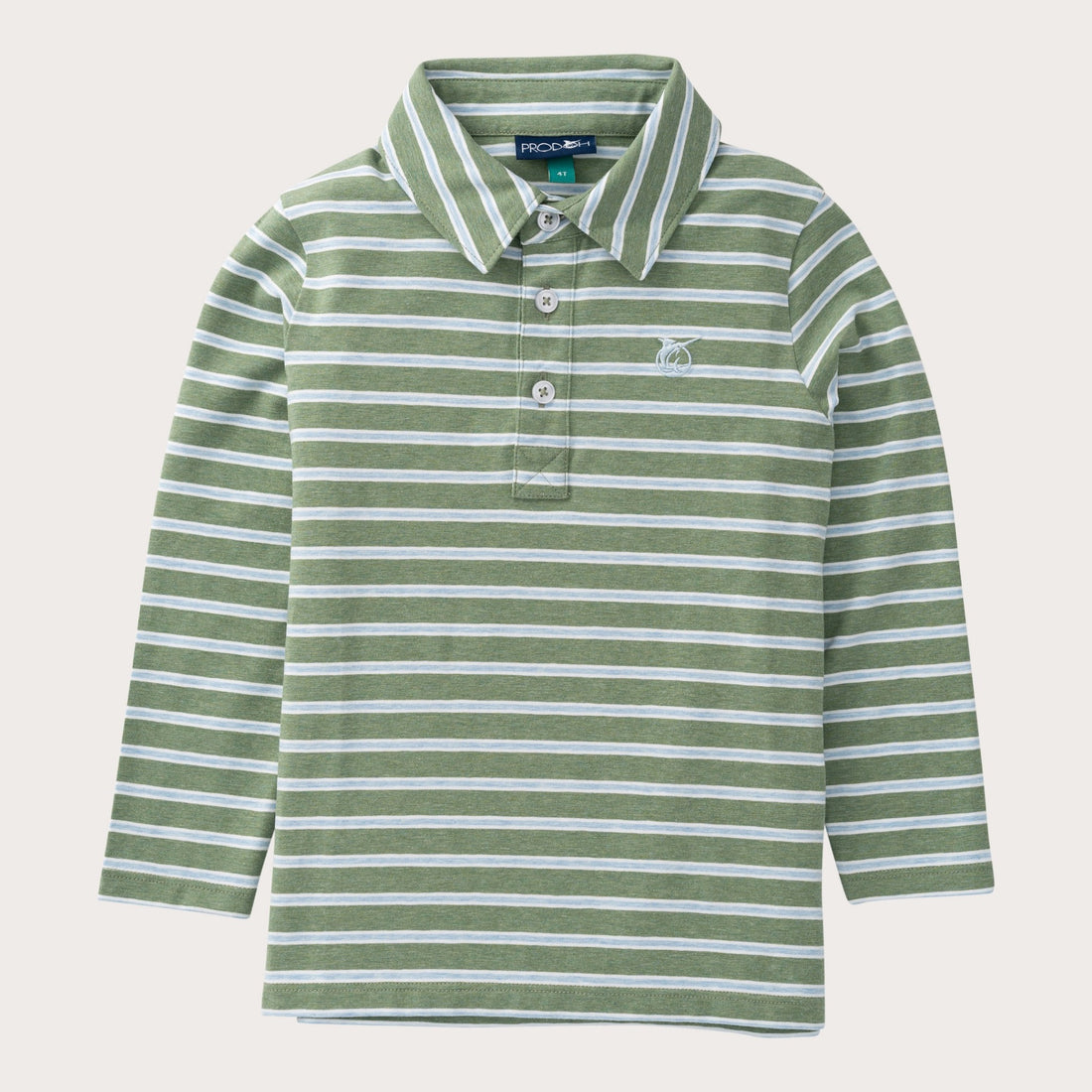 Boys LS Too Cool For School Polo: Hedge Cashmere Blue Stripe
