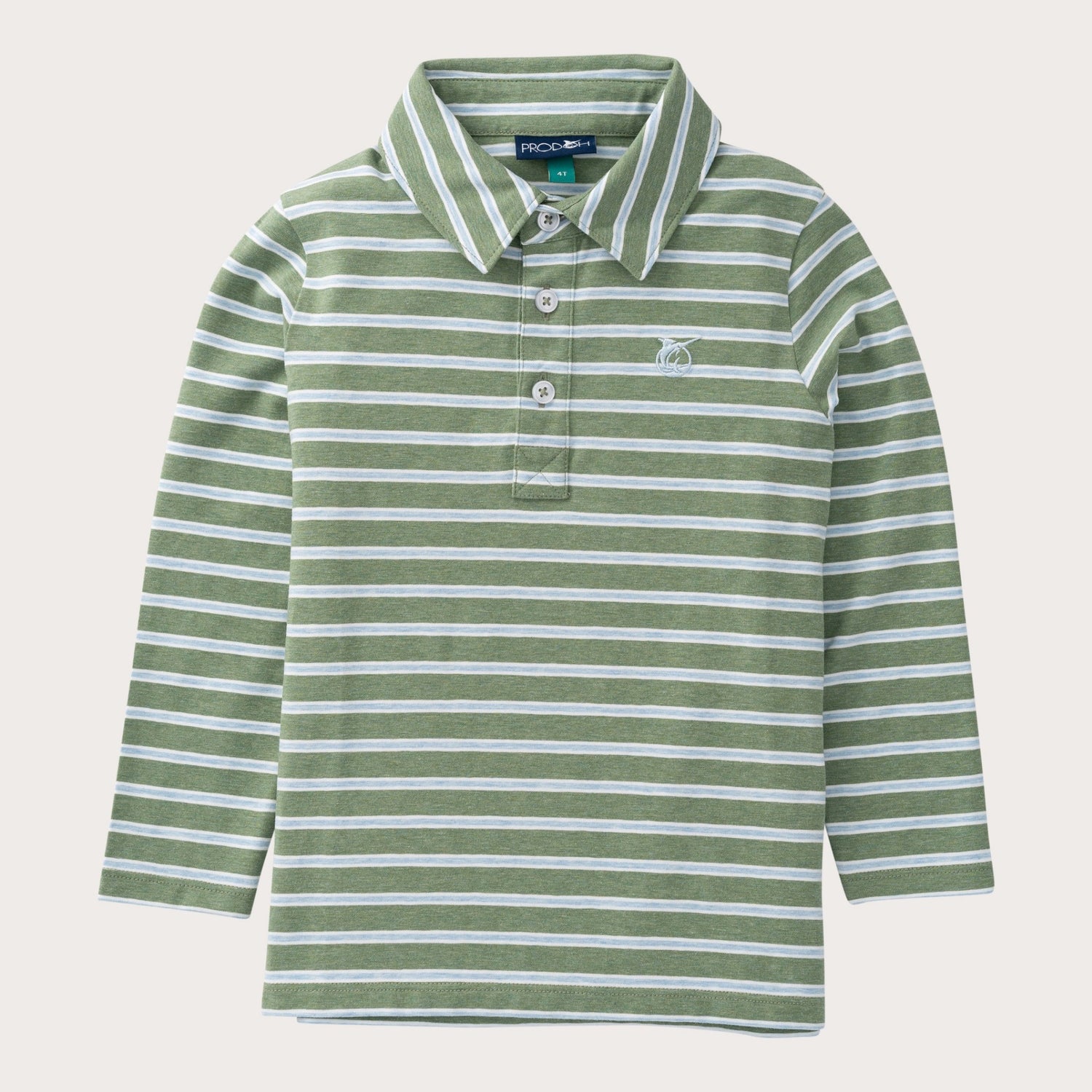 Boys LS Too Cool For School Polo: Hedge Cashmere Blue Stripe