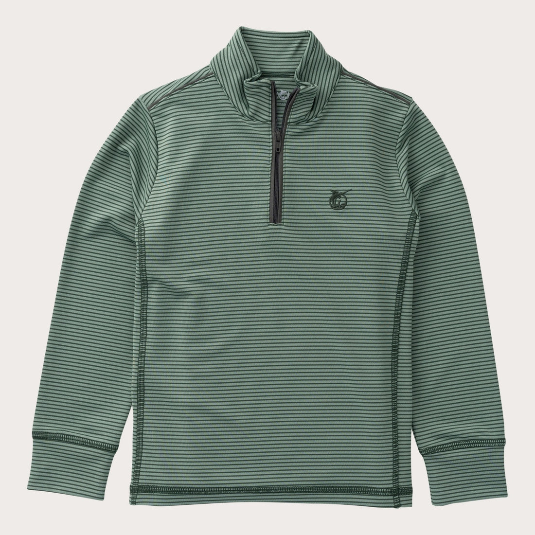 Boys Pro Performance 1/4 Zip Pullover: Camping Hedge Green Stripe