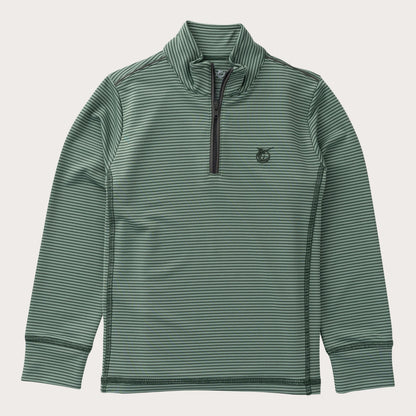 Boys Pro Performance 1/4 Zip Pullover: Camping Hedge Green Stripe