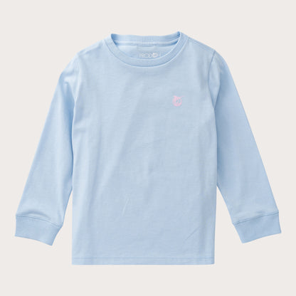 Girls Long Sleeve Cotton T-Shirt: Cashmere Blue
