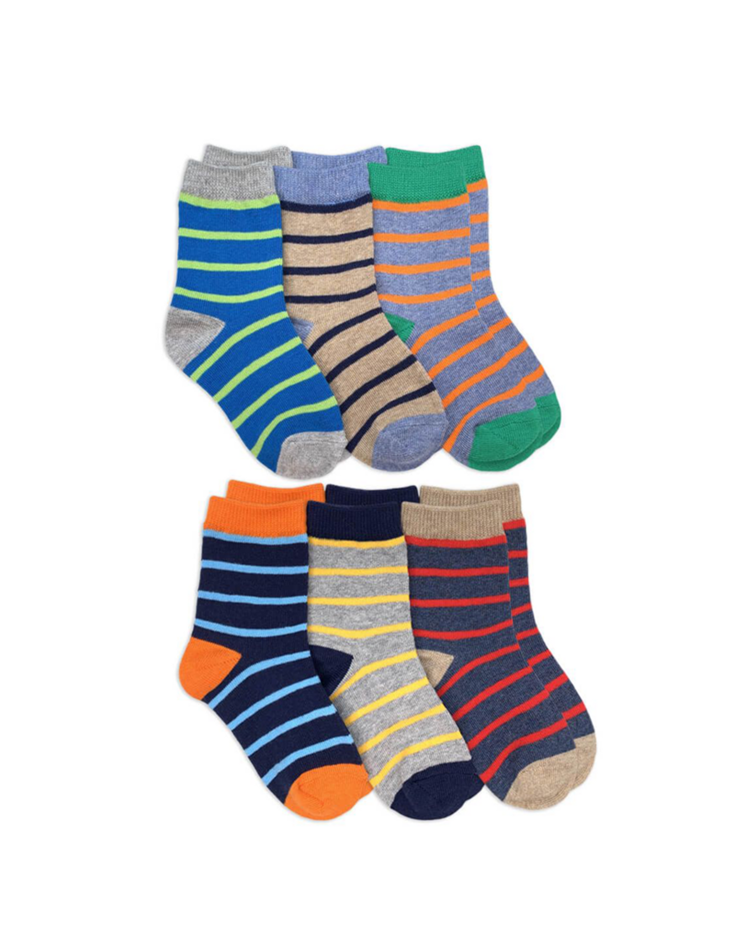 Jefferies 6-Pack Boys Crew Socks - Stripes