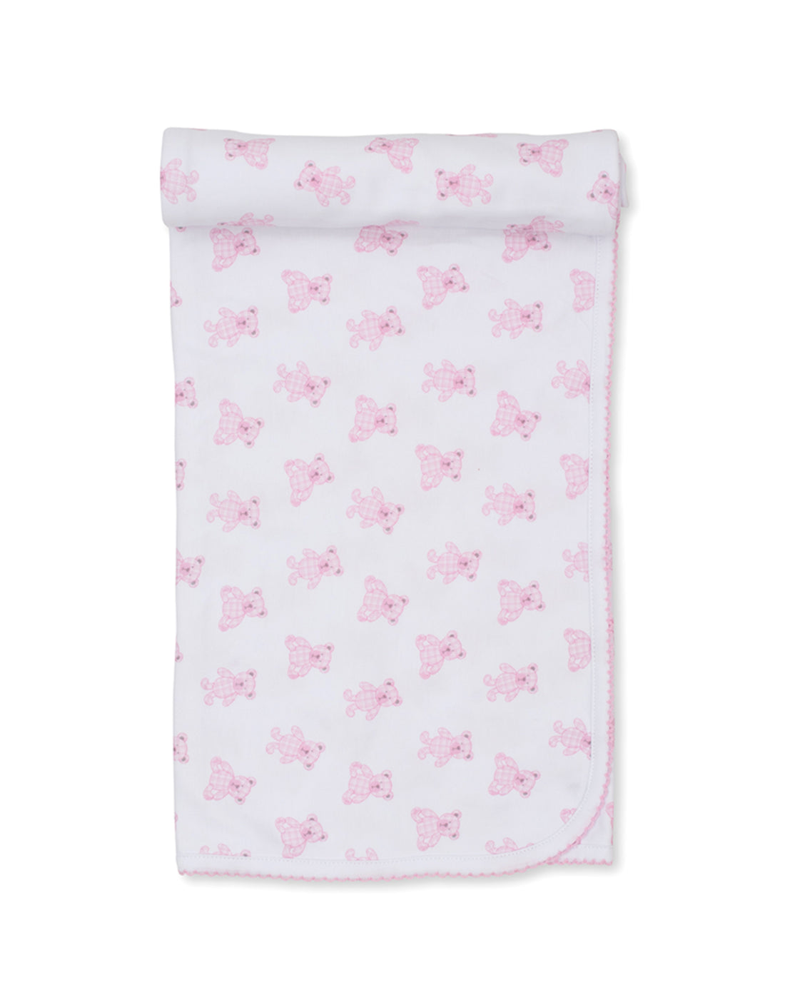 Beary Plaid Baby Blanket: Pink