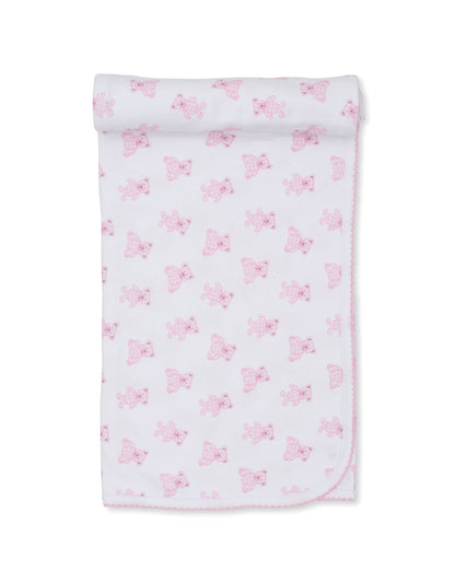 Beary Plaid Baby Blanket: Pink