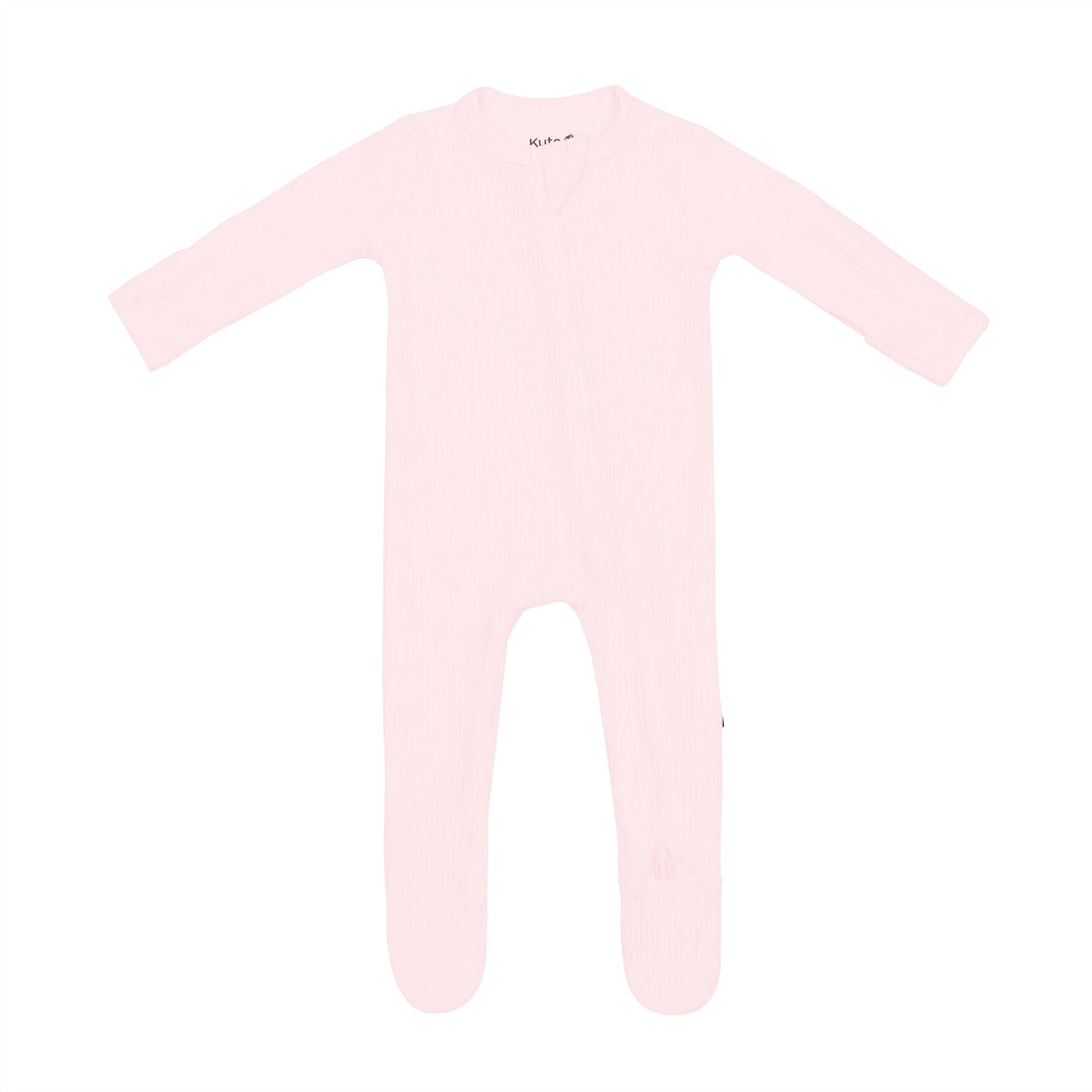 Kyte Baby Ribbed Zipper Footie: Sakura