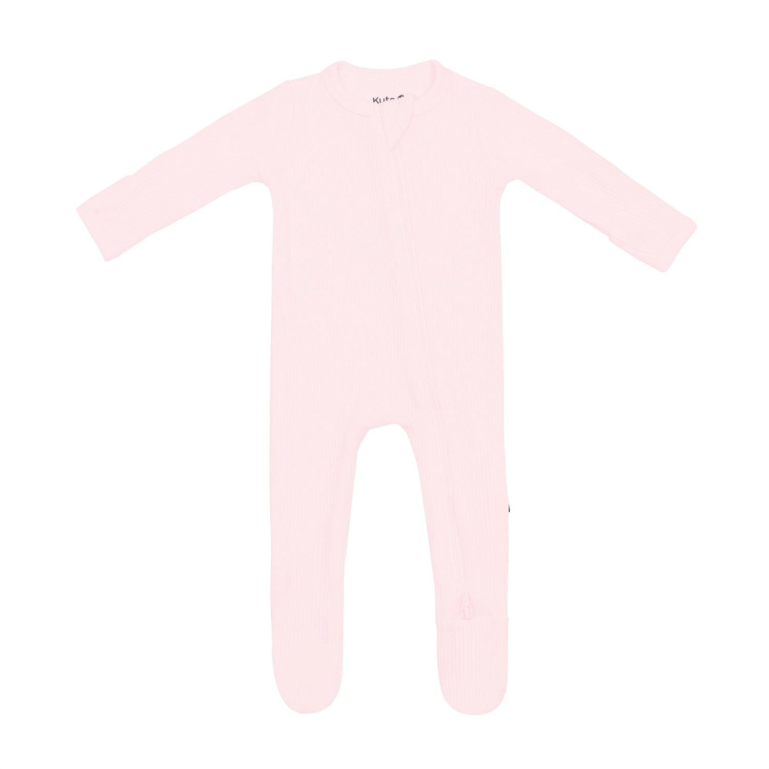 Kyte Baby Ribbed Zipper Footie: Sakura