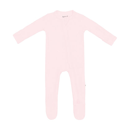 Kyte Baby Ribbed Zipper Footie: Sakura