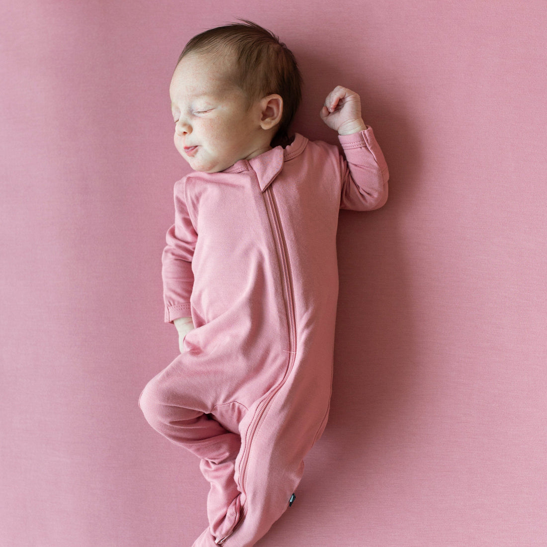 Zippered Footie: Apple Blossom
