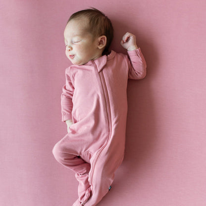 Zippered Footie: Apple Blossom