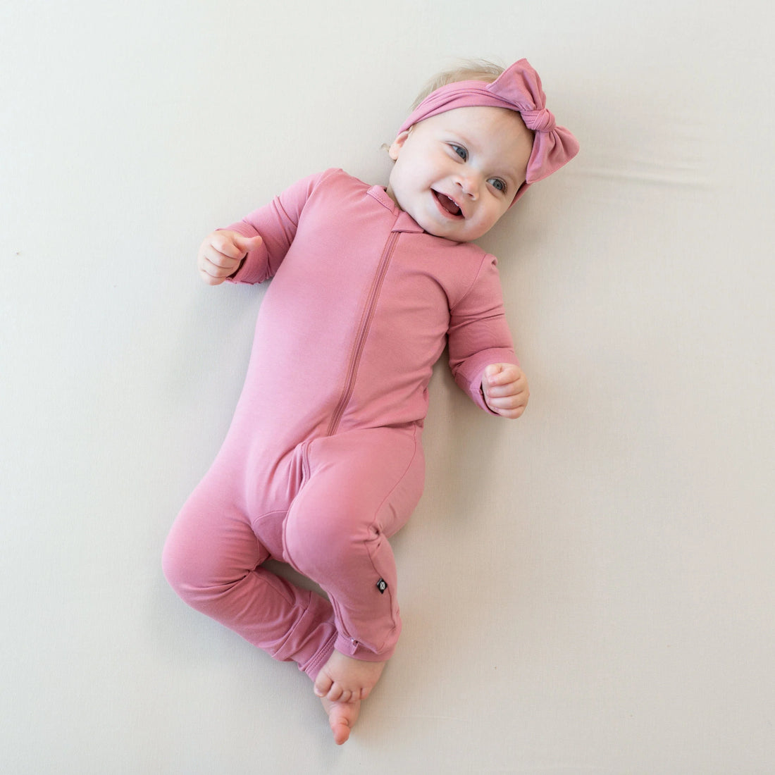 Zippered Romper: Apple Blossom