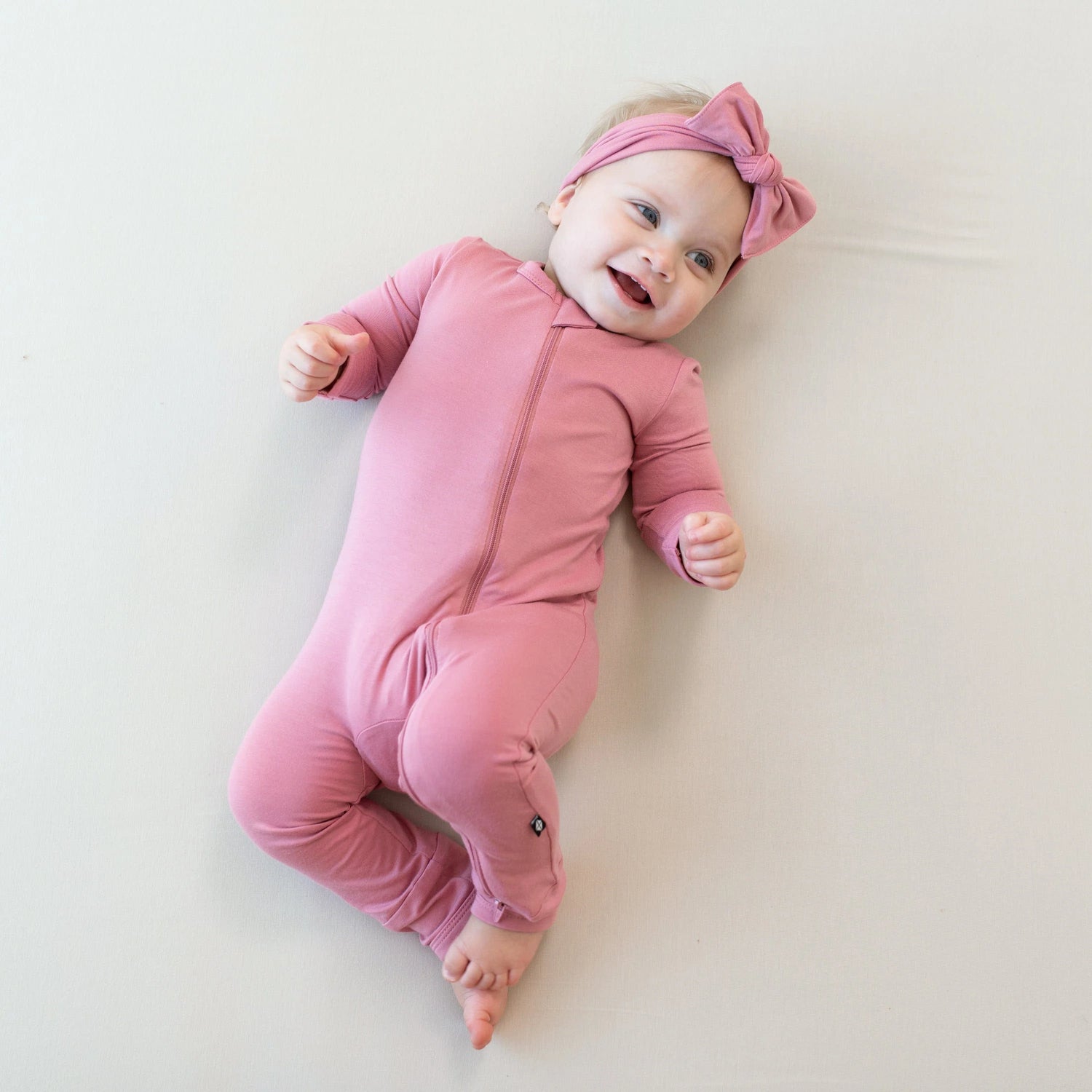 Zippered Romper: Apple Blossom