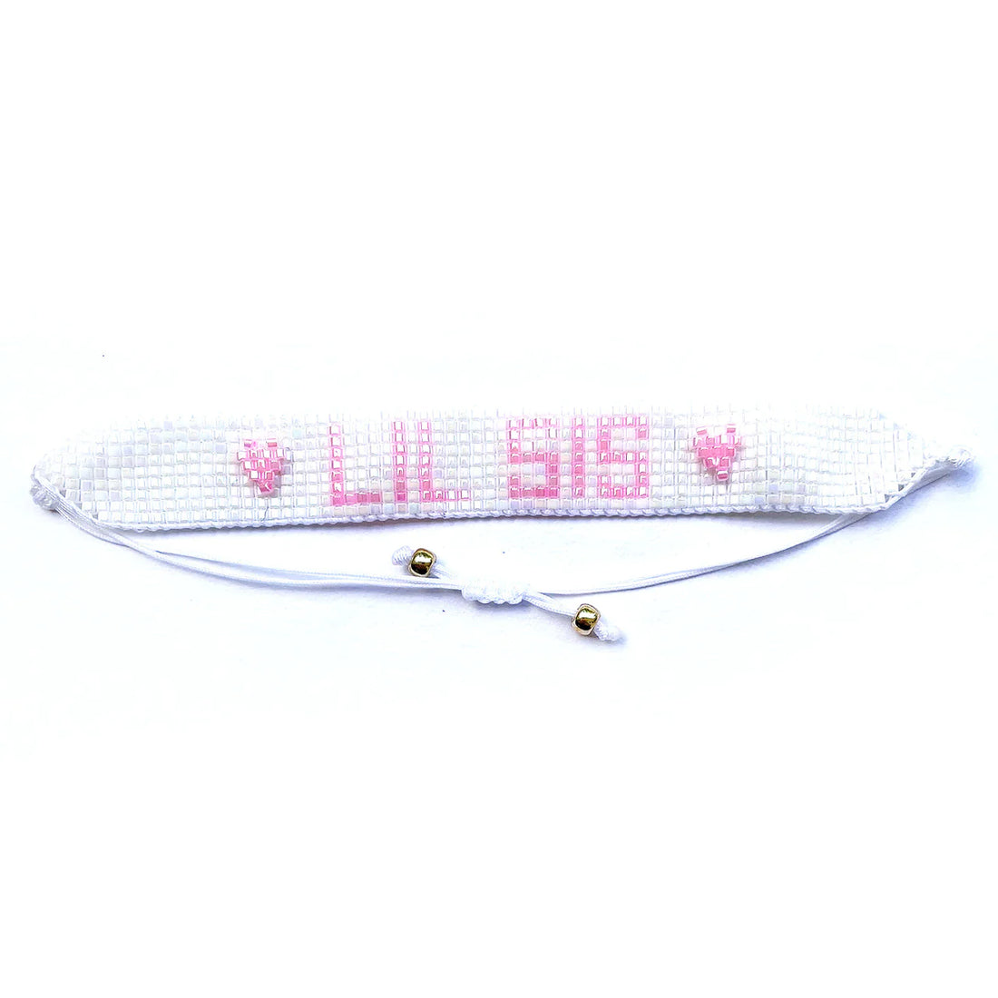 LIL SIS Pink &amp; White Beaded Bracelet