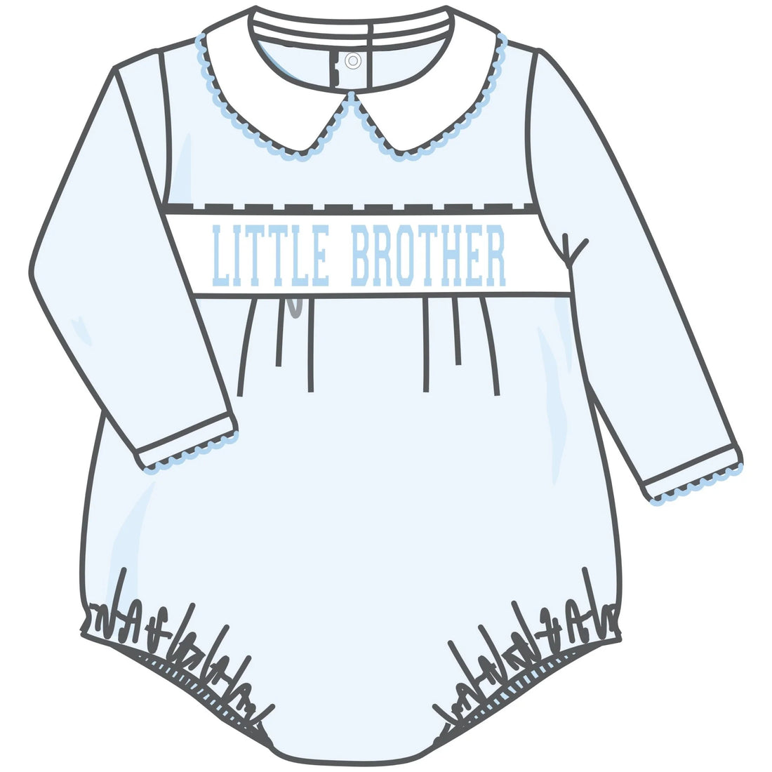 Little Brother Smocked Long Sleeve Bubble