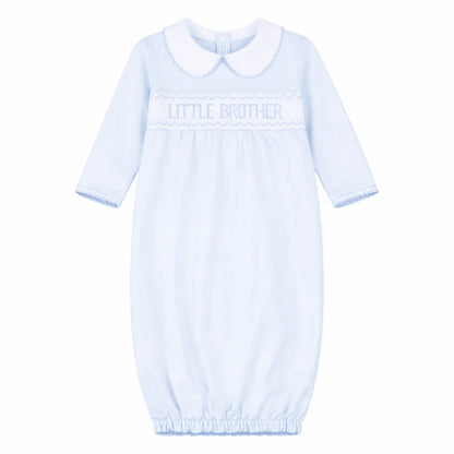 Little Brother Smocked Pleated Gown