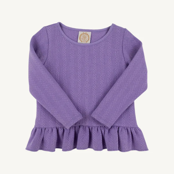 TBBC Quilted LS Love You Back Top: Palisades Purple