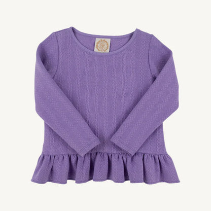 TBBC Quilted LS Love You Back Top: Palisades Purple