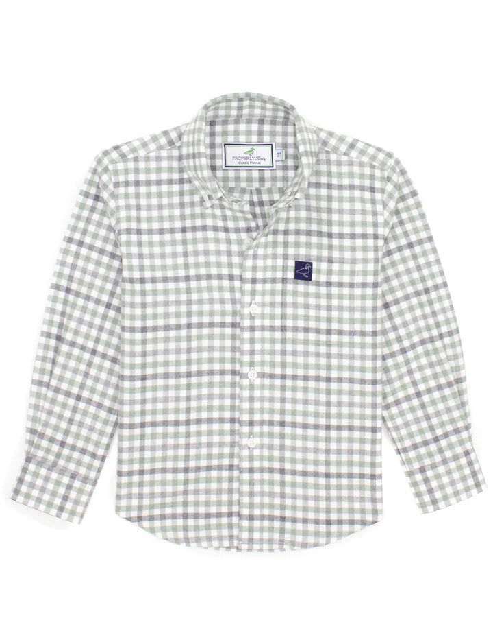 Properly Tied Boys Classic Flannel: Grassland